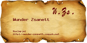 Wunder Zsanett névjegykártya